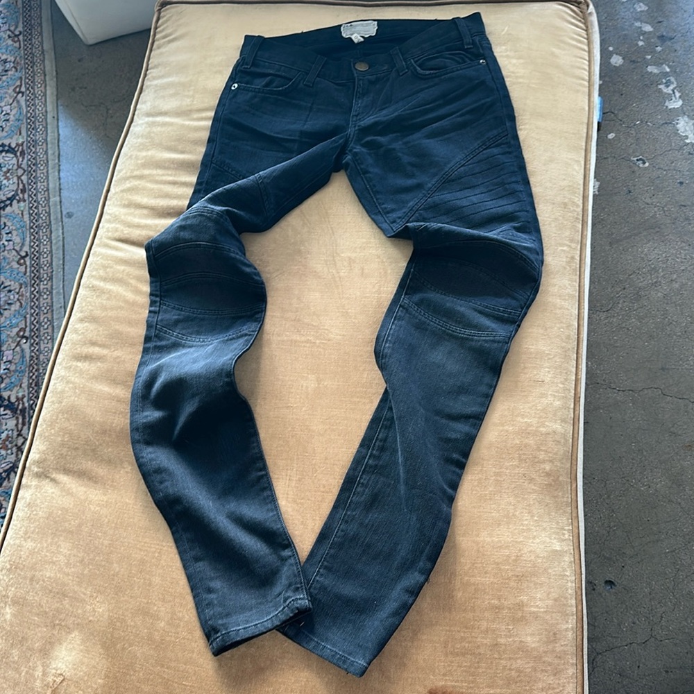 Pure Cottonn Distressed Black Grey Current Elliot Original made USA JEANS SLIM